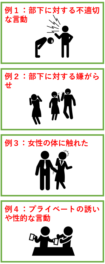 解雇事由とされやすいハラスメントの例