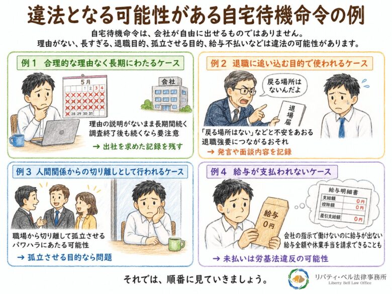 ５章　自宅待機命令が違法となりやすい例４つ