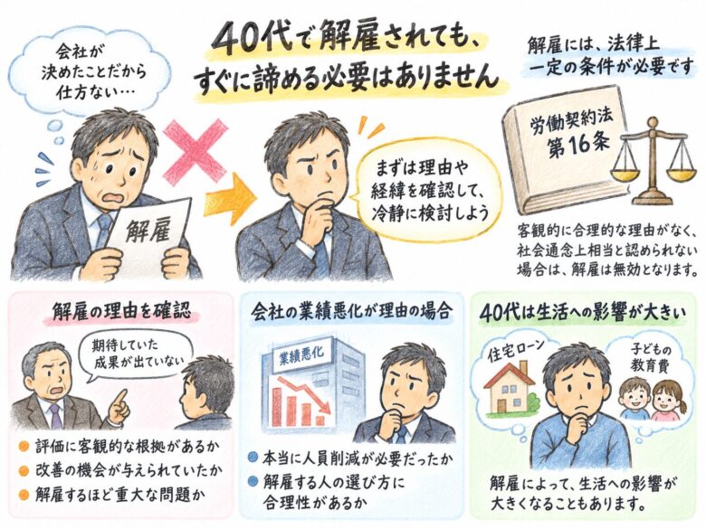 １　４０代で解雇されても、すぐに諦める必要はない