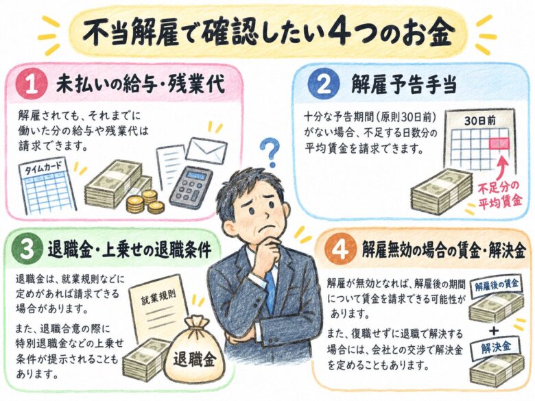 ４　４０代で解雇された際に確認するお金４つ